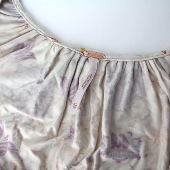 Free People Make It Easy Top in Whats Your Shade XS floral print long sleeve New - Picture 4 of 10
